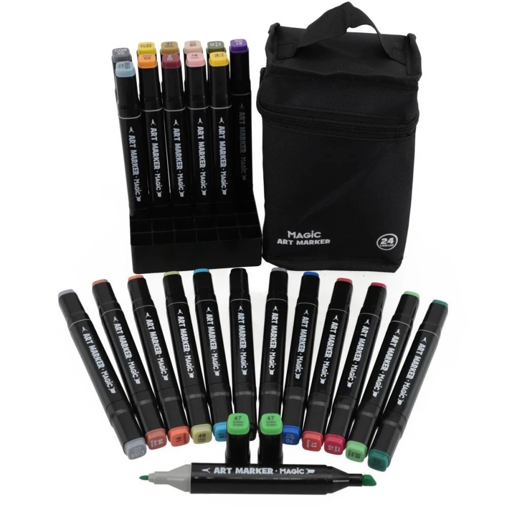 MARCADOR ARTISTICO ART MARKER 24 CORES C/BOLSA MAGIC KIDS (UNIDADE) - imagem 5