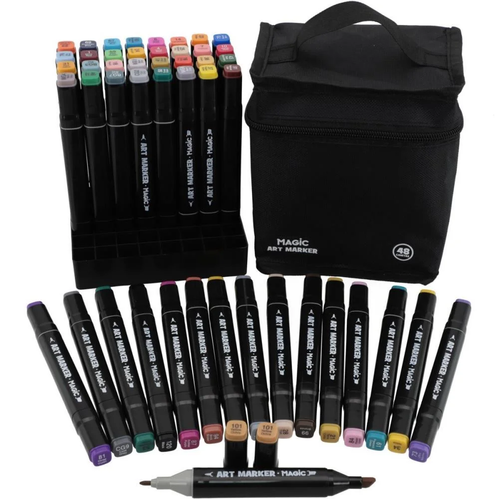 MARCADOR ARTISTICO ART MARKER 48 CORES C/BOLSA MAGIC KIDS (UNIDADE) - imagem 4