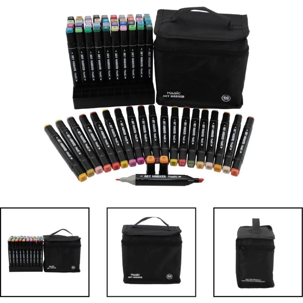 MARCADOR ARTISTICO ART MARKER 60 CORES C/BOLSA MAGIC KIDS (UNIDADE) - imagem 3