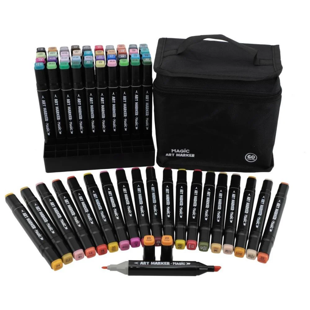 MARCADOR ARTISTICO ART MARKER 60 CORES C/BOLSA MAGIC KIDS (UNIDADE) - imagem 4