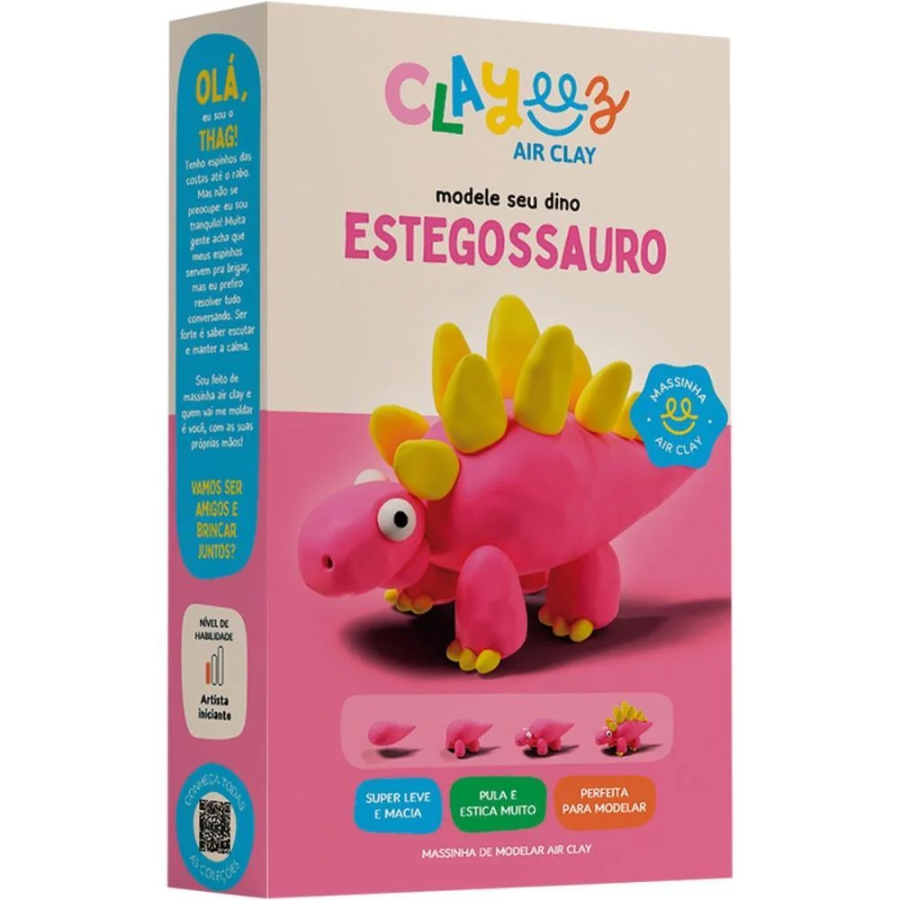 MASSA PARA MODELAR CRIATIVA CLAYEEZ CREATIVE DINO 38G (S) DOCE BRINQUEDO (DP.C/12) - imagem 4