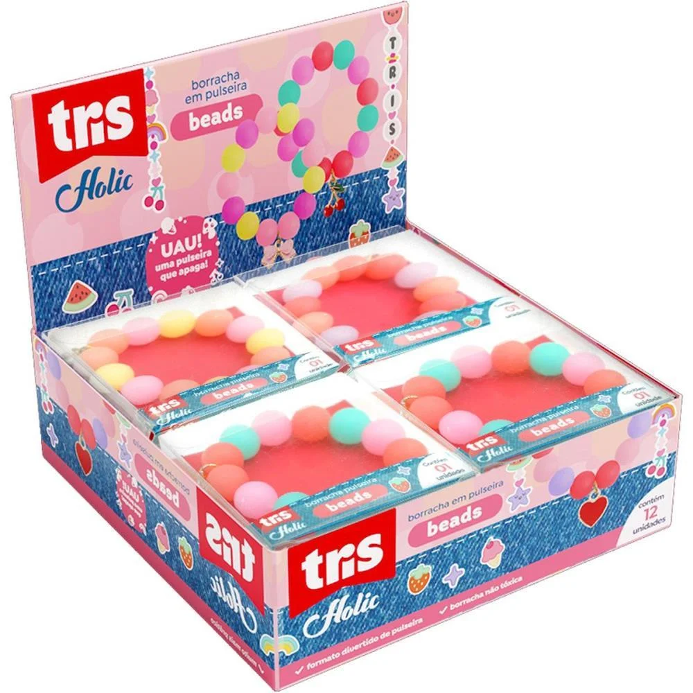 BORRACHA DECORADA TRIS PULSEIRA BEADS 3 MODELOS SUMMIT (DP.C/12) - imagem 4