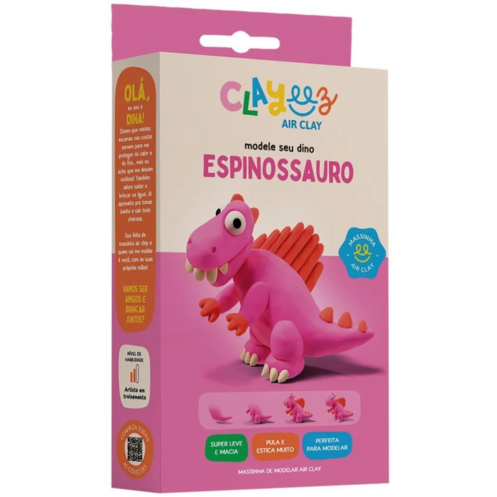 MASSA PARA MODELAR CRIATIVA CLAYEEZ ESPINOSSAURO 38G DOCE BRINQUEDO (UNIDADE) - imagem 4