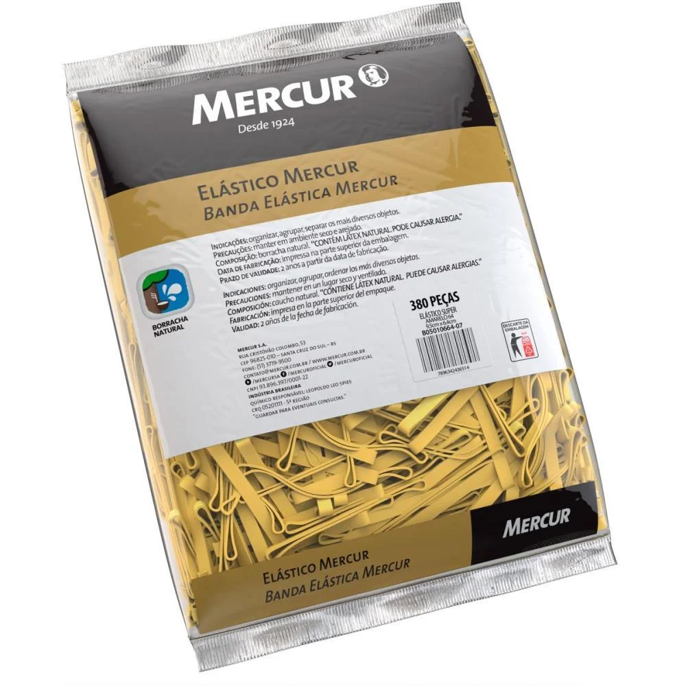 ELASTICO AMARELO N.64 SUPER 1 KG. LARGO 380PCS MERCUR (KILO) - imagem 2
