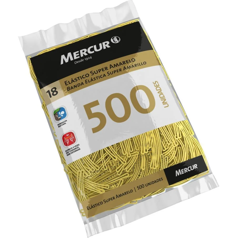 ELASTICO AMARELO N.18 SUPER 500PCS MERCUR (PACOTE) - imagem 2