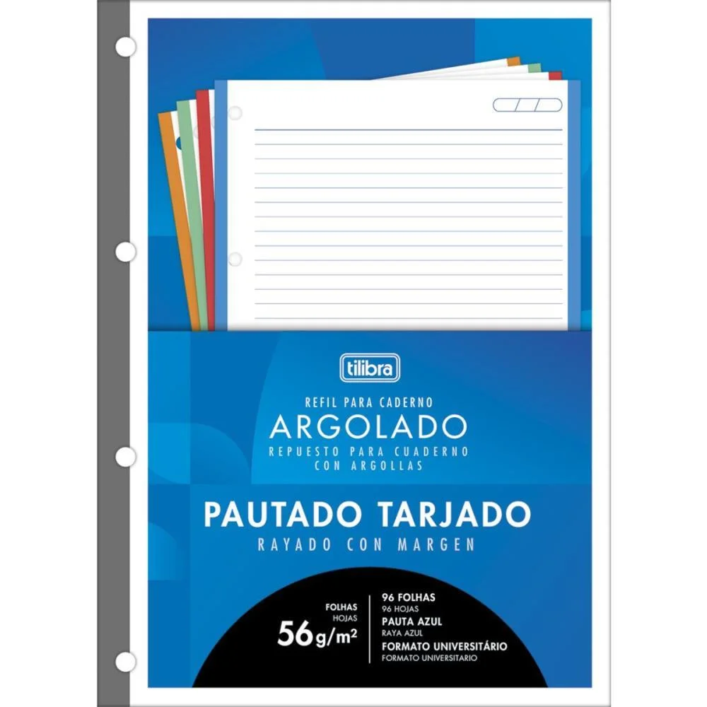 BLOCO PARA FICHARIO UNIVERSIT. TILIFLEX 96FLS TARJA 200X275MM TILIBRA (PCT.C/10) - imagem 3