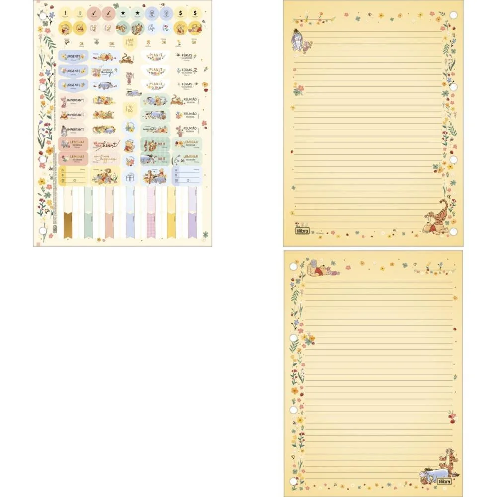 BLOCO PARA FICHARIO UNIVERSIT. POOH 80FLS 63G 200X275MM TILIBRA (PCT.C/04) - imagem 3