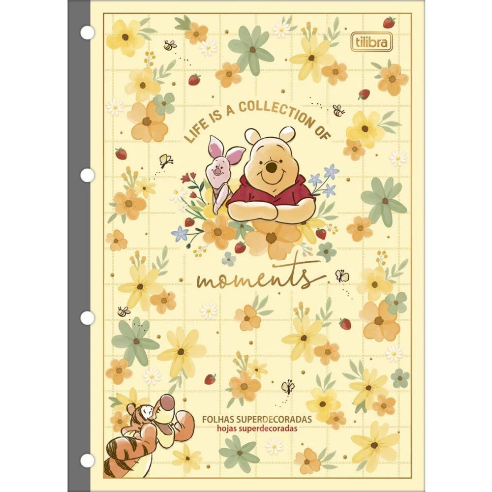 BLOCO PARA FICHARIO UNIVERSIT. POOH 80FLS 63G 200X275MM TILIBRA (PCT.C/04) - imagem 4