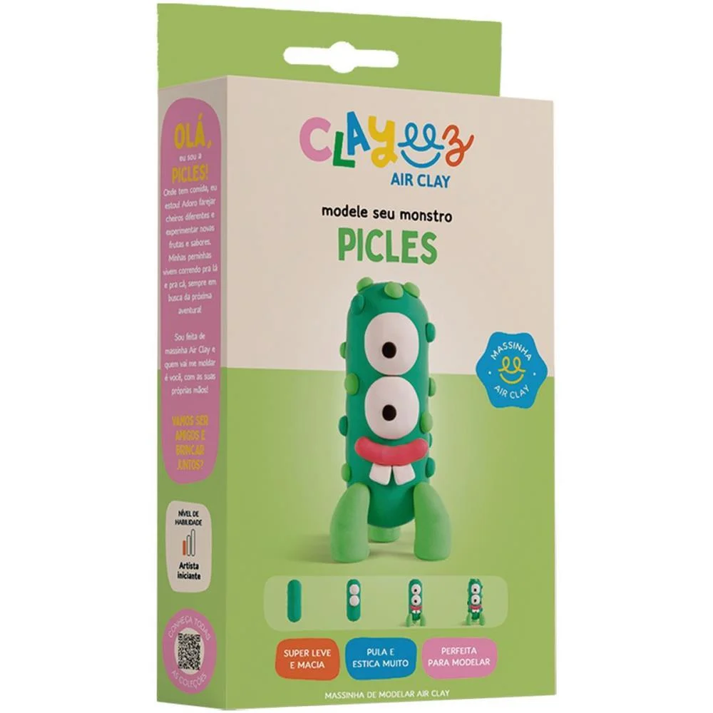 MASSA PARA MODELAR CRIATIVA CLAYEEZ MONSTRO PICLES 38G DOCE BRINQUEDO (UNIDADE) - imagem 3