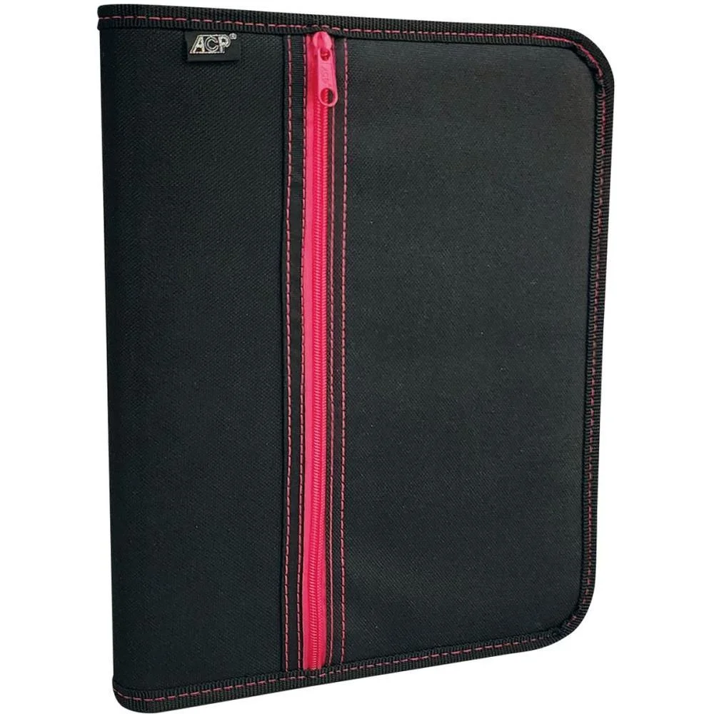 FICHARIO COM ZIPER NYLON PRETO C/BOLSO NA CAPA ACP (UNIDADE) - imagem 3