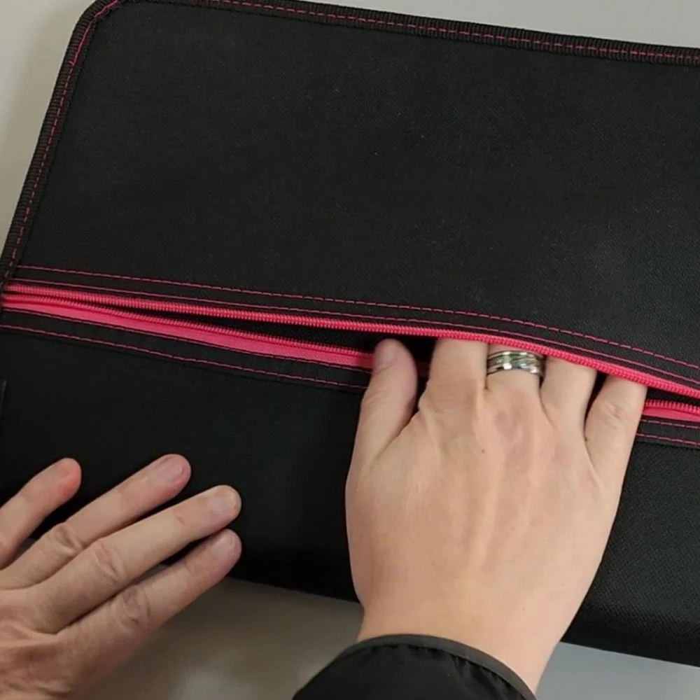 FICHARIO COM ZIPER NYLON PRETO C/BOLSO NA CAPA ACP (UNIDADE) - imagem 5