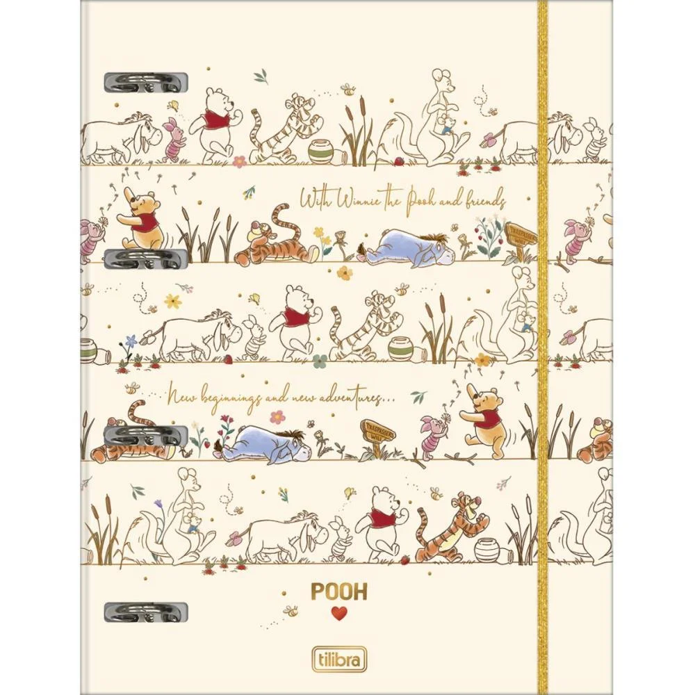 FICHARIO CARTONADO POOH 48FLS C/ELASTICO TILIBRA (UNIDADE) - imagem 2