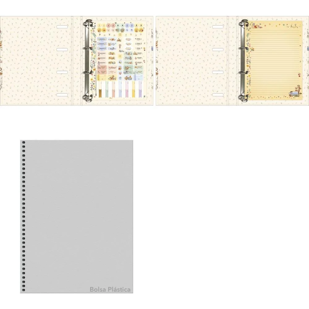 FICHARIO CARTONADO POOH 48FLS C/ELASTICO TILIBRA (UNIDADE) - imagem 3