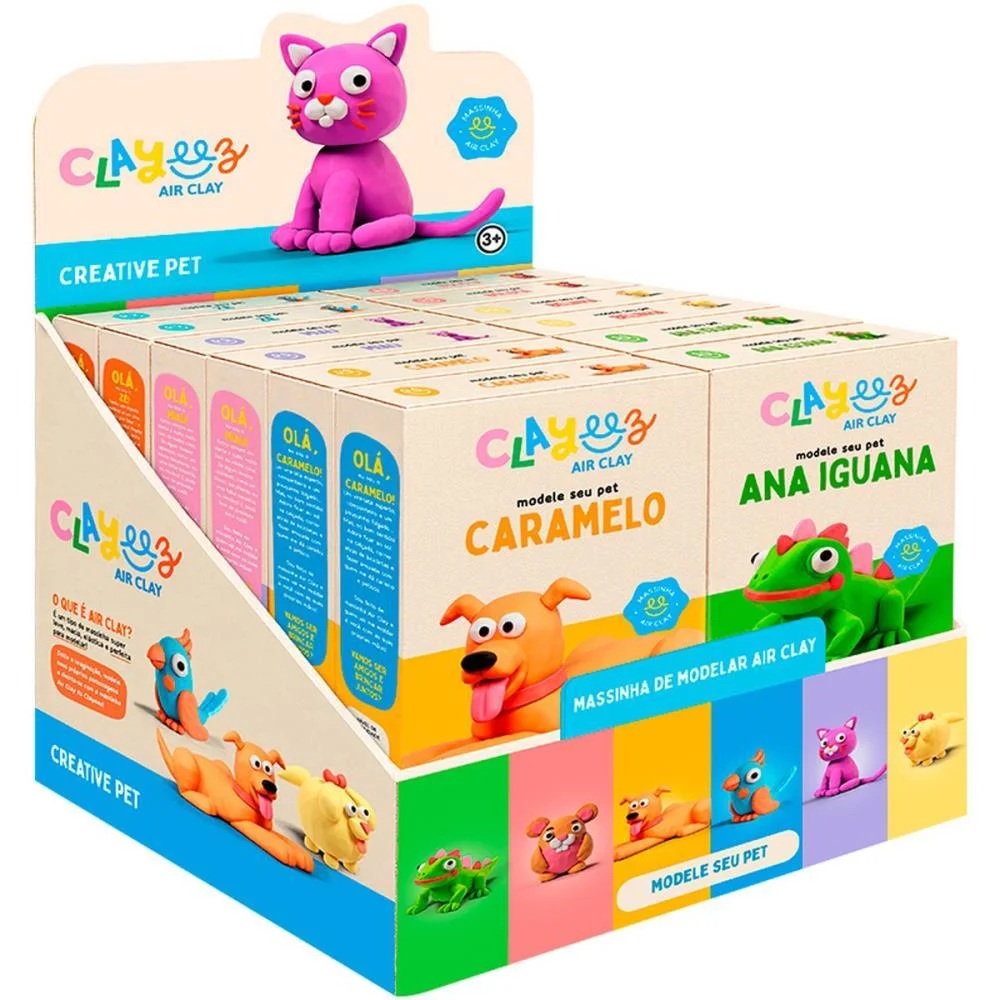MASSA PARA MODELAR CRIATIVA CLAYEEZ CREATIVE PETS 38G (S) DOCE BRINQUEDO (DP.C/12) - imagem 2