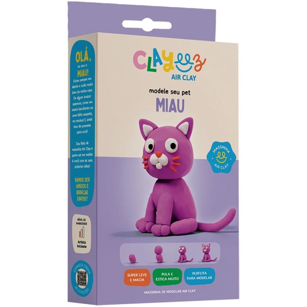 MASSA PARA MODELAR CRIATIVA CLAYEEZ MIAU 38G DOCE BRINQUEDO (UNIDADE) - imagem 3