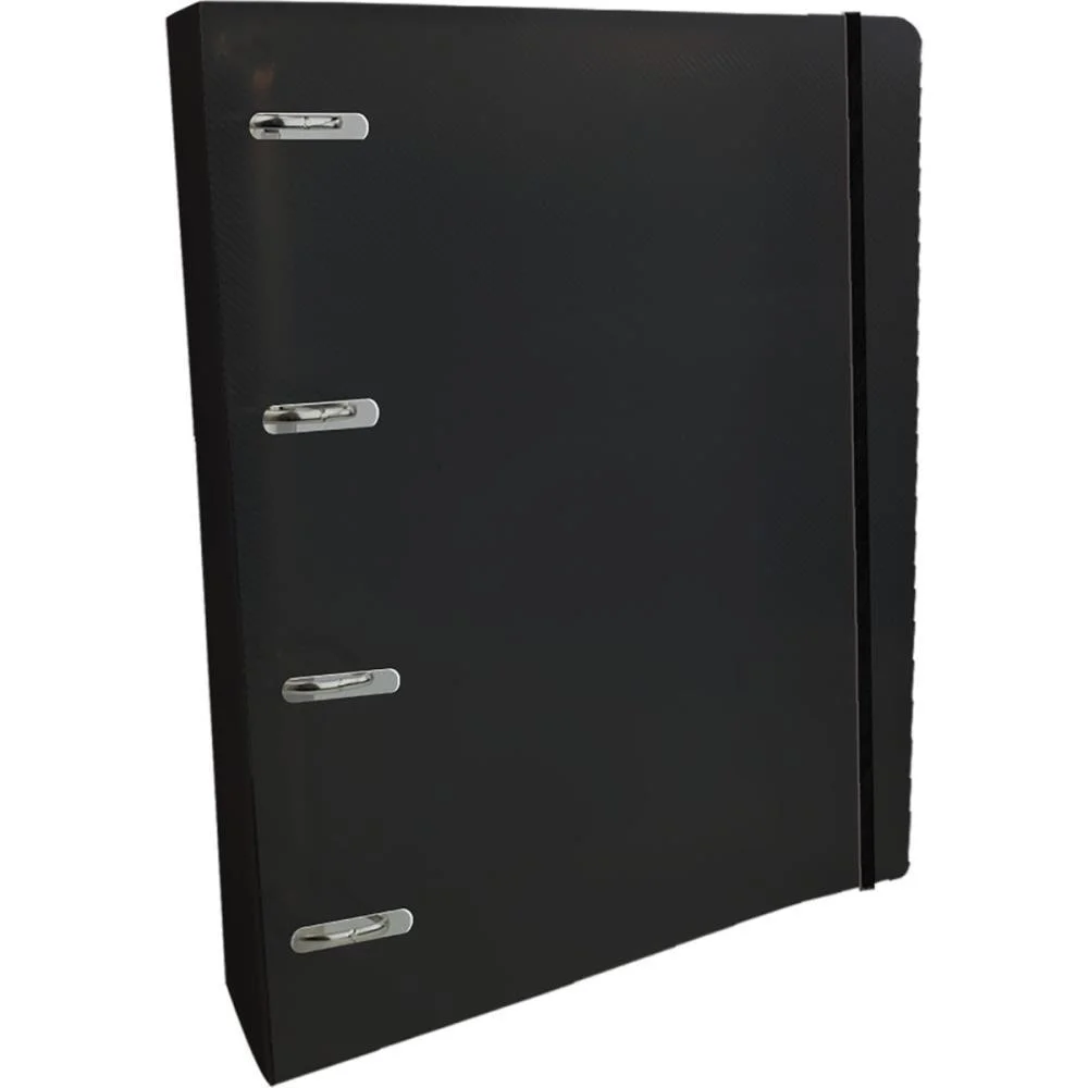 FICHARIO DE PVC ALL BLACK COMPLETO C/ELASTICO DAC (UNIDADE) - imagem 3