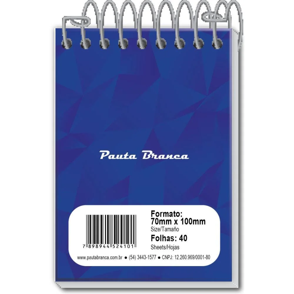 CADERNETA APONTAMENTO 1/16 ESPIRAL 40FLS. PAUTA BRANCA (PCT.C/40) - imagem 4