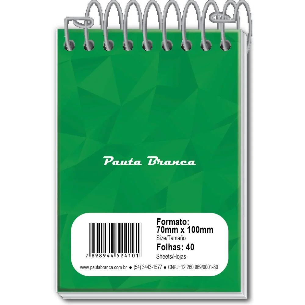 CADERNETA APONTAMENTO 1/16 ESPIRAL 40FLS. PAUTA BRANCA (PCT.C/40) - imagem 7