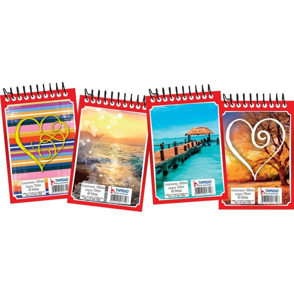 CADERNETA APONTAMENTO 1/16 ESPIRAL SORTIDOS 40FLS. TAMOIO (PCT.C/40) - imagem 4