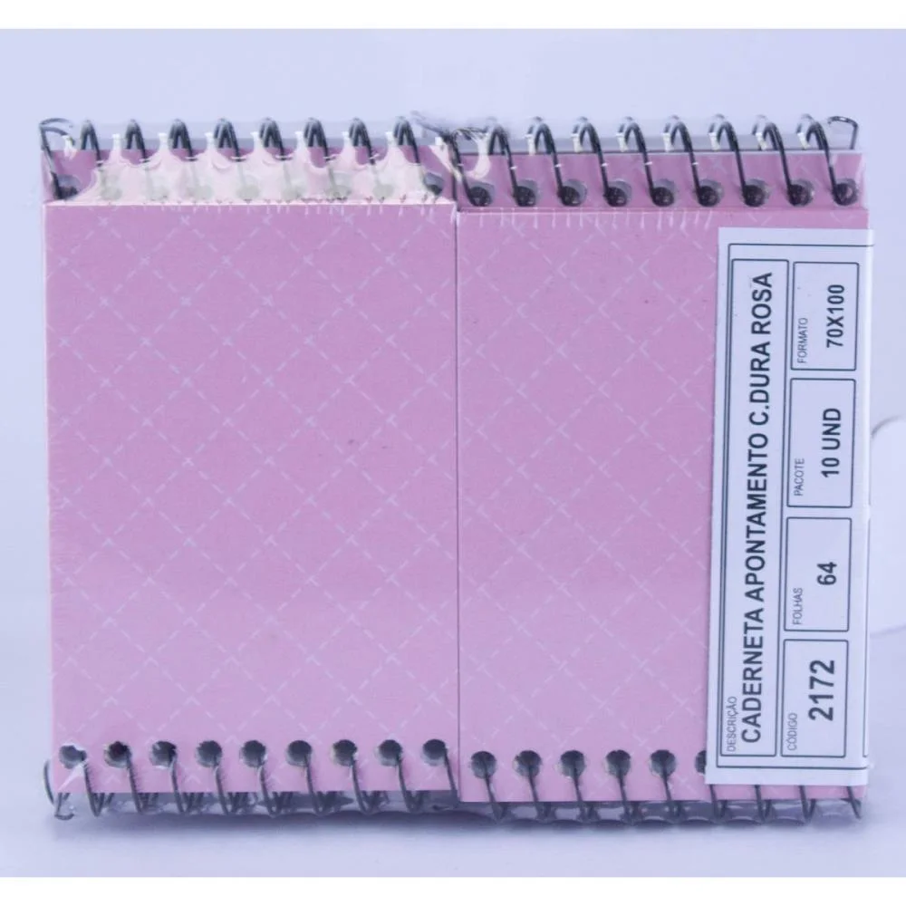 CADERNETA APONTAMENTO 1/16 ROSA C.D ESPIRAL 64 FOLHAS TAMOIO (PCT.C/10) - imagem 4