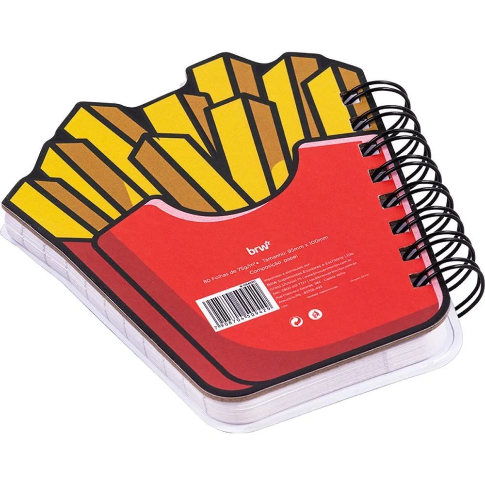 CADERNETA ESPIRAL CAPA DURA FAST FOOD 3D 80FLS (S) BRW (PCT.C/04) - imagem 3