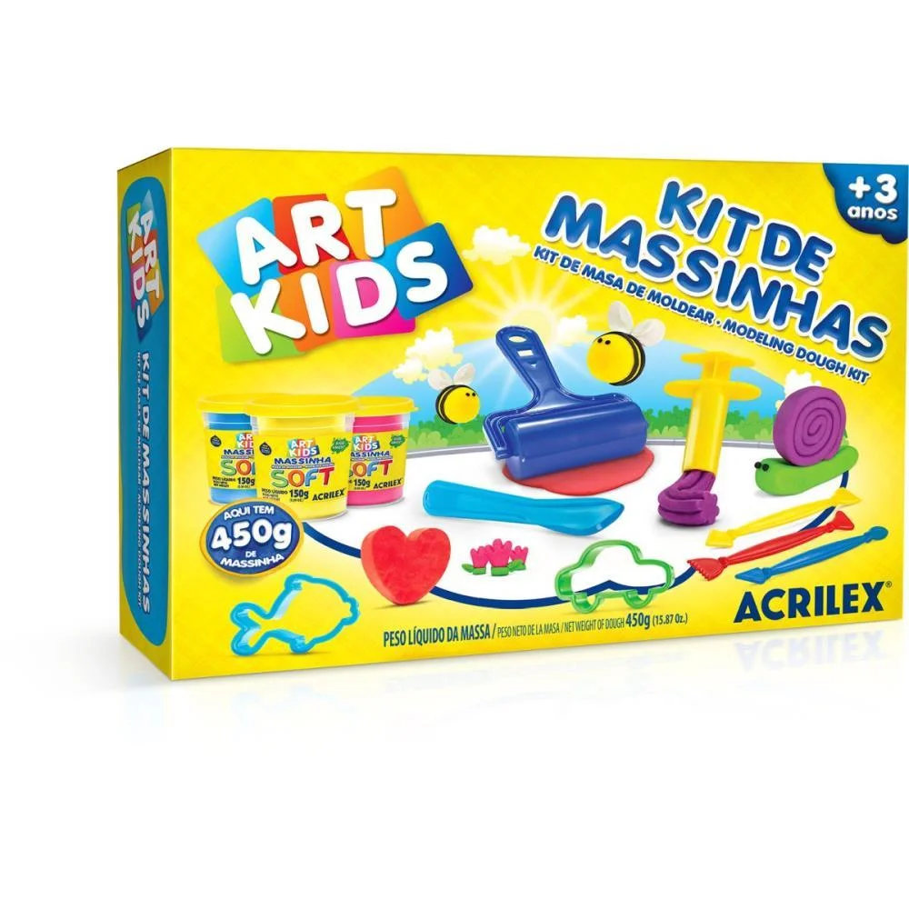 MASSA PARA MODELAR CRIATIVA ART KIDS 4 450G.C/ACESSORIOS ACRILEX (UNIDADE) - imagem 2