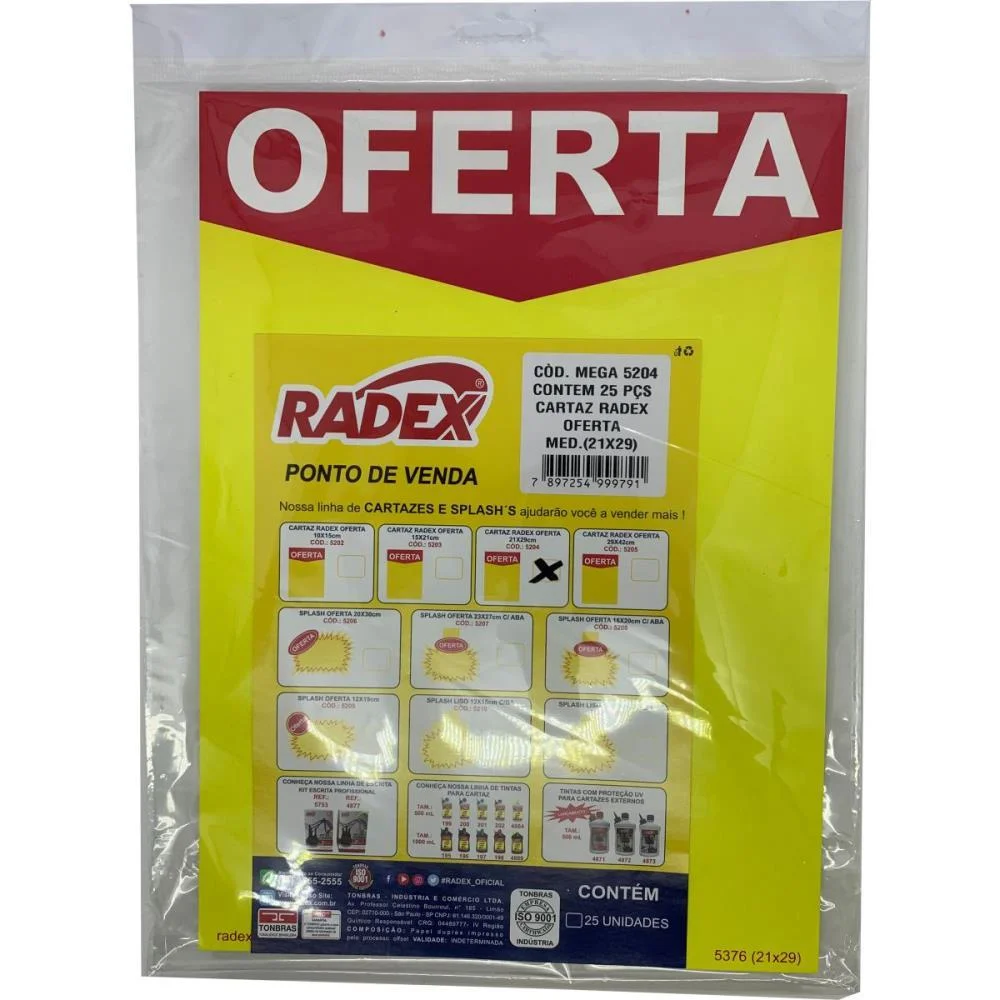 CARTAZ PARA MARCACAO OFERTA AMARELO A3 29X42CM.250G RADEX (PCT.C/25) - imagem 4