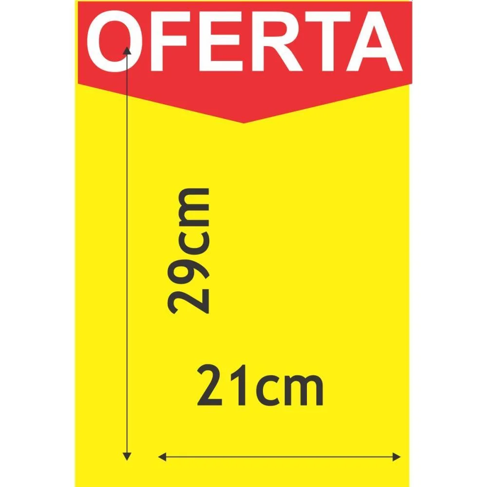 CARTAZ PARA MARCACAO OFERTA AMARELO A4 21X29CM.250G RADEX (PCT.C/25) - imagem 3