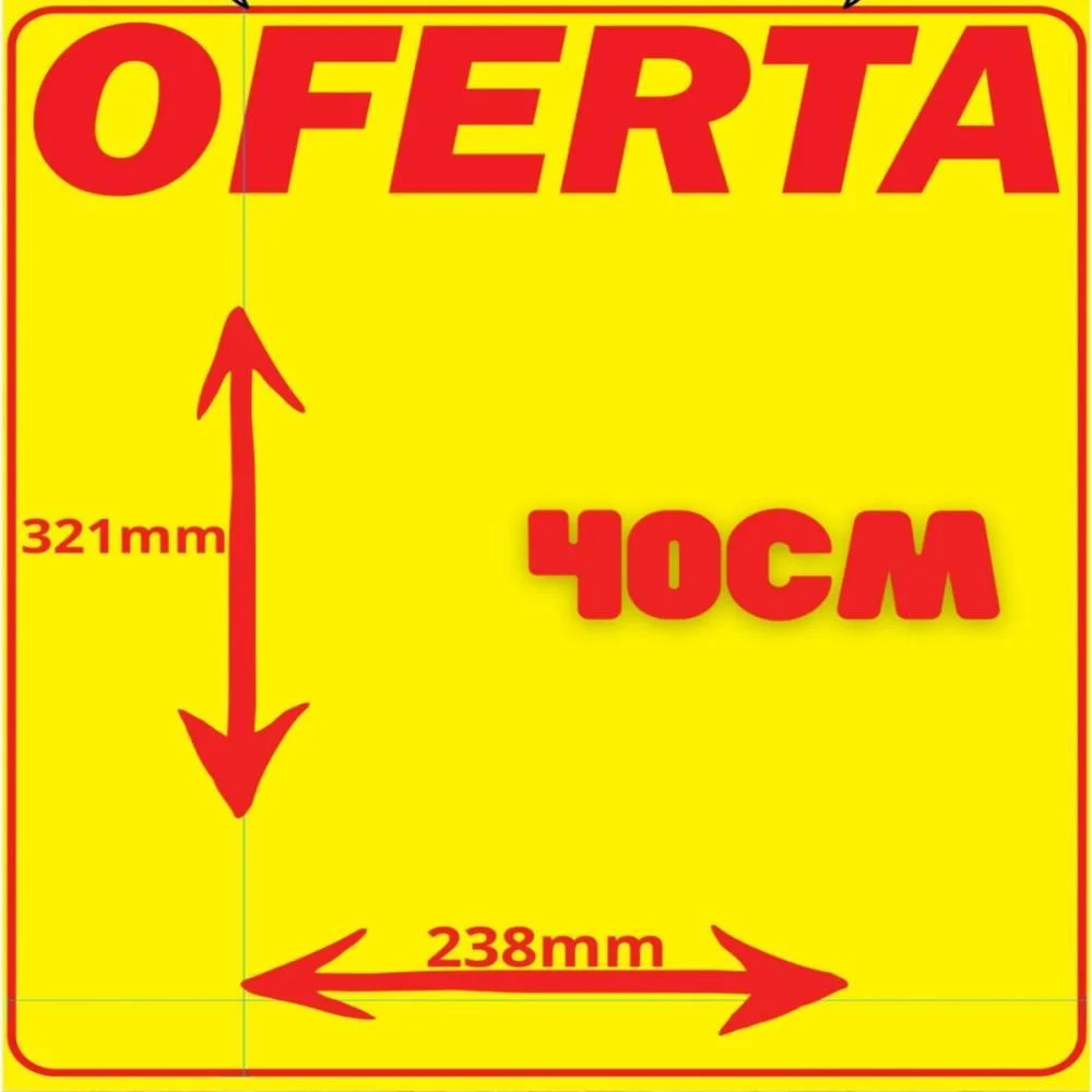 CARTAZ PARA MARCACAO OFERTA AMARELO 40CM GESSELE (BO-100MTS) - imagem 2