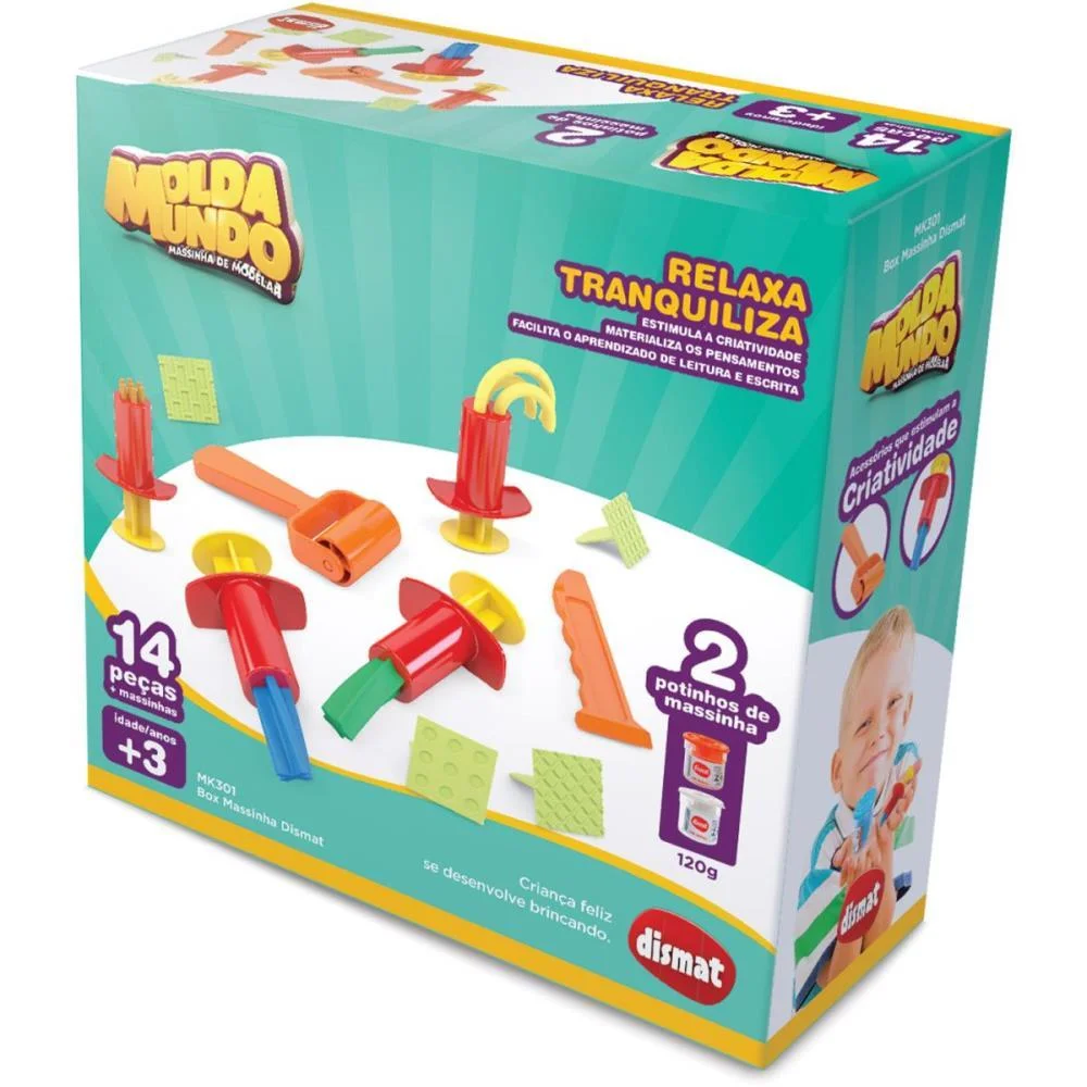 MASSA PARA MODELAR CRIATIVA BOX MASSINHA 14 PECAS DISMAT (UNIDADE) - imagem 4