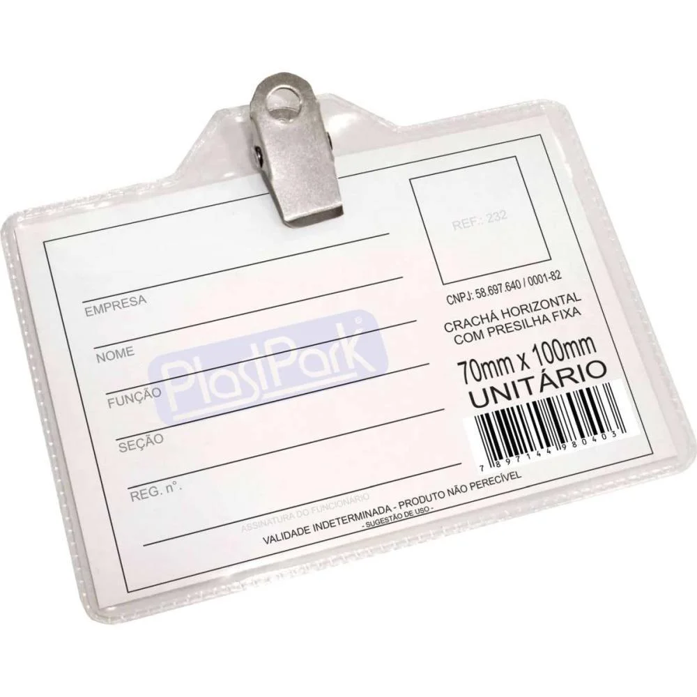 CRACHA COM PRESILHA PRESILHA JACARE REMOV. 7X10CM. ROMITEC (PCT.C/50) - imagem 2