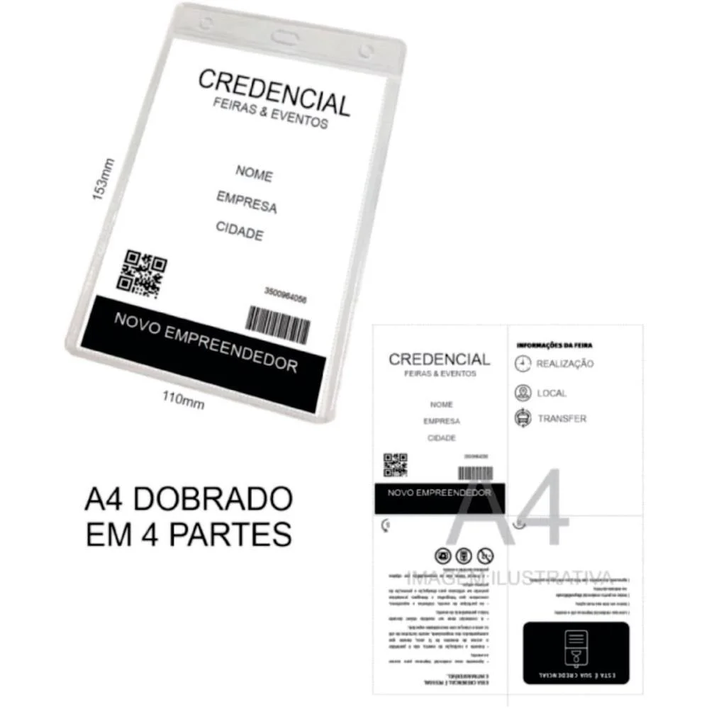 CRACHA SEM PRESILHA VERTICAL 110X150 TRANSPARENTE ROMITEC (PCT.C/10) - imagem 4