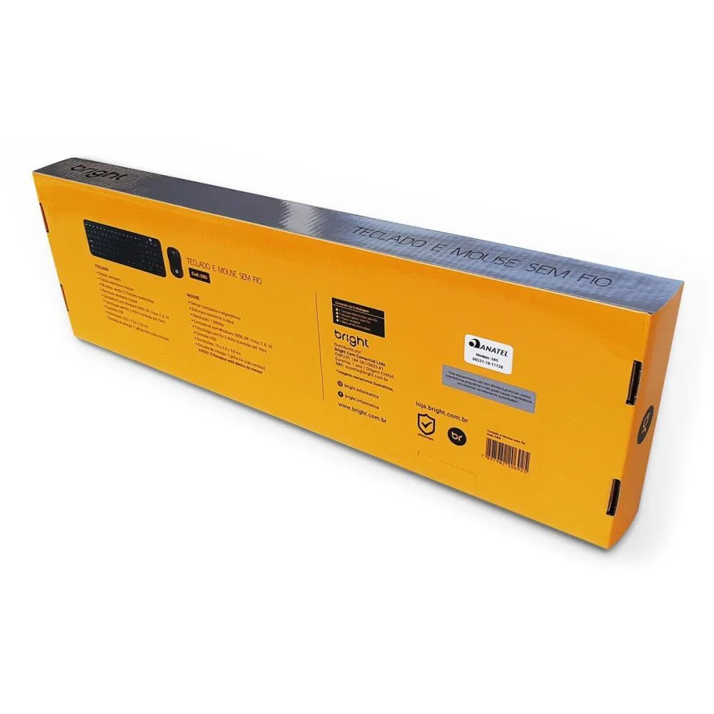 KIT PERIFERICOS TECLADO+MOUSE MULTIMIDIA PRETO BRIGHT (KIT) - imagem 4