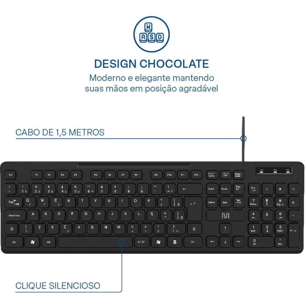 TECLADO USB SLIM SILENC.TF400 150CM PT MULTI (UNIDADE) - imagem 6