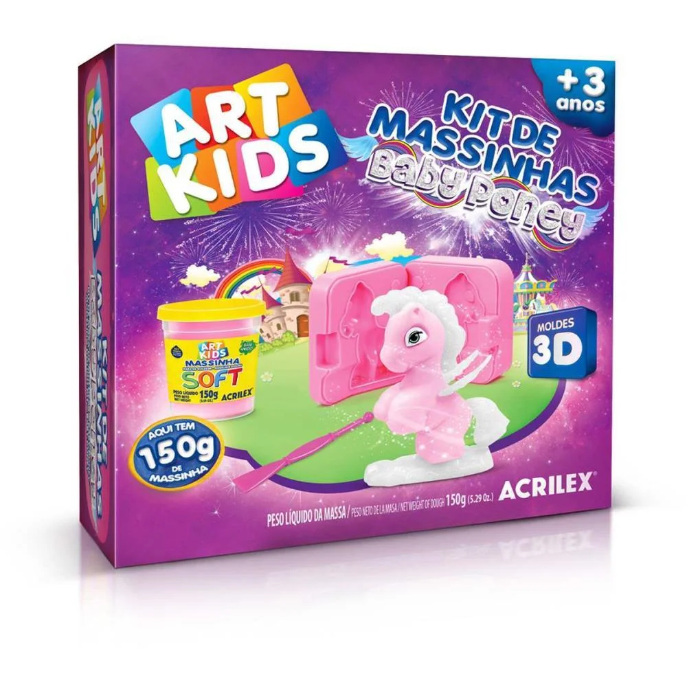 MASSA PARA MODELAR CRIATIVA ART KIDS BABY PONEY 1 150G ACRILEX (UNIDADE) - imagem 3