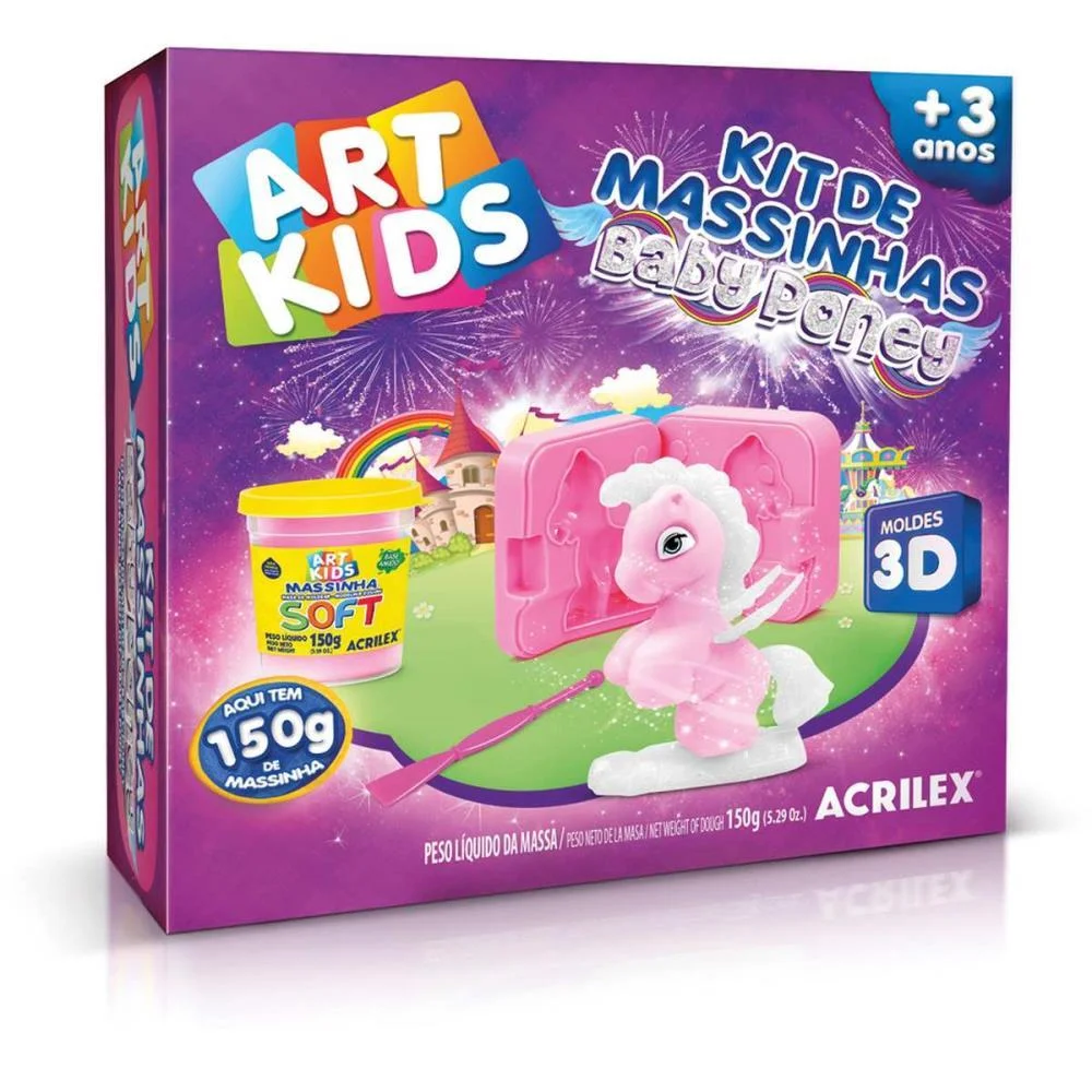 MASSA PARA MODELAR CRIATIVA ART KIDS BABY PONEY 1 150G ACRILEX (UNIDADE) - imagem 4