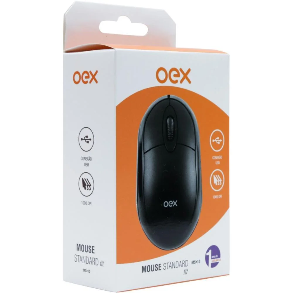 MOUSE OPTICO USB FIT 1000DPI PRETO NEWEX (UNIDADE) - imagem 4