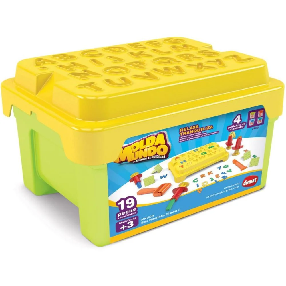 MASSA PARA MODELAR CRIATIVA BOX MASSINHA ALFABETO 19PCS DISMAT (UNIDADE) - imagem 4