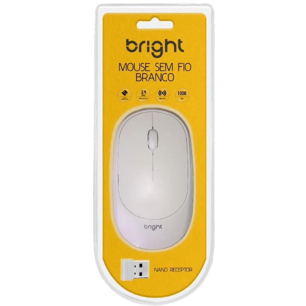 MOUSE OPTICO SEM FIO 1000DPI 2,4GHZ USB 2.0/5W BR BRIGHT (UNIDADE) - imagem 4