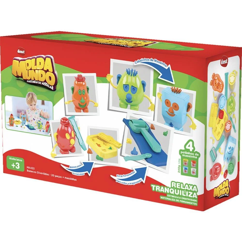 MASSA PARA MODELAR CRIATIVA BONECOS DIVERTIDOS II 20PCS DISMAT (UNIDADE) - imagem 5