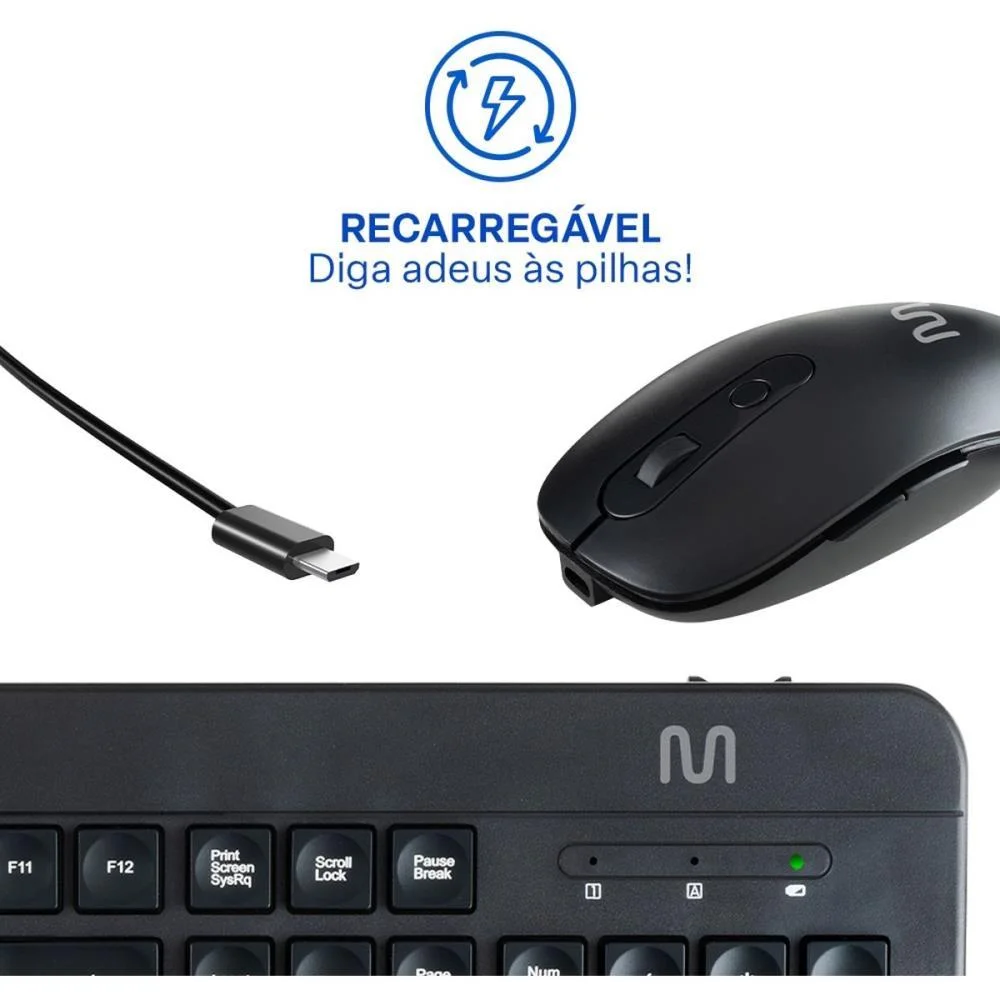 KIT PERIFERICOS TECL+MOUSE S/FIO 1600DPI SILEN MULTI (KIT) - imagem 5