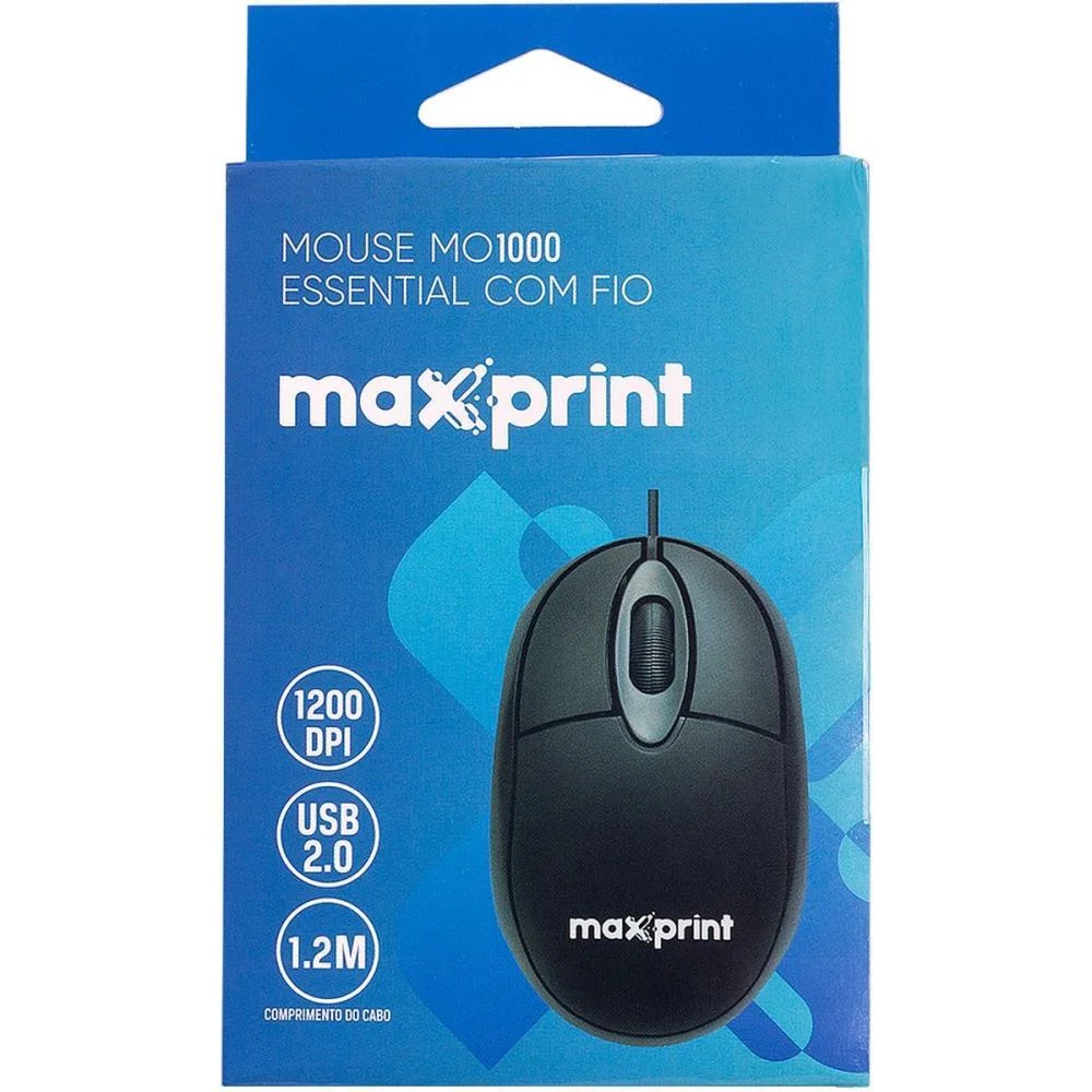 MOUSE OPTICO USB 1200DPI ESSENTIAL MO1000 MAXPRINT (UNIDADE) - imagem 5
