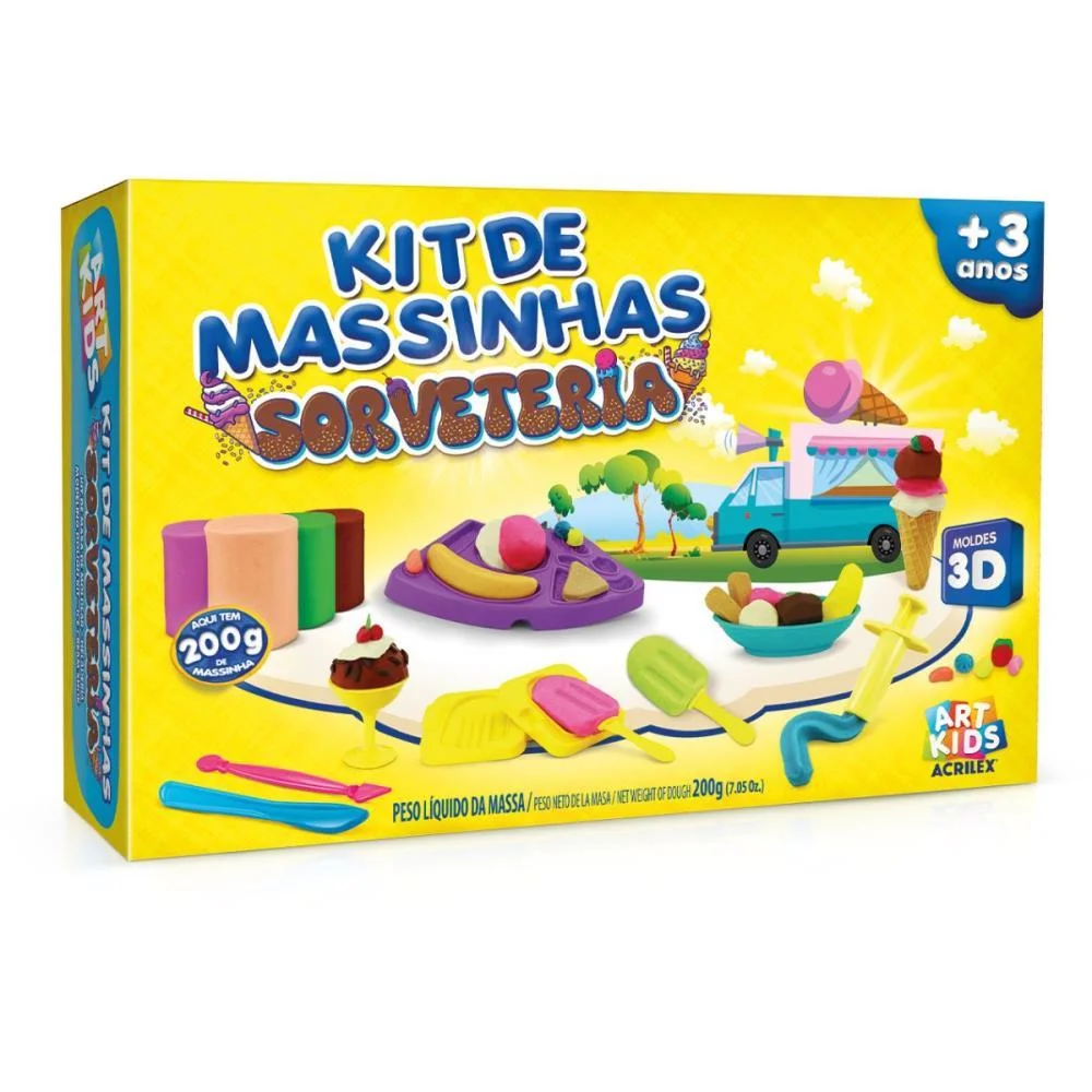 MASSA PARA MODELAR CRIATIVA ART KIDS SORVETERIA 200G ACRILEX (UNIDADE) - imagem 3