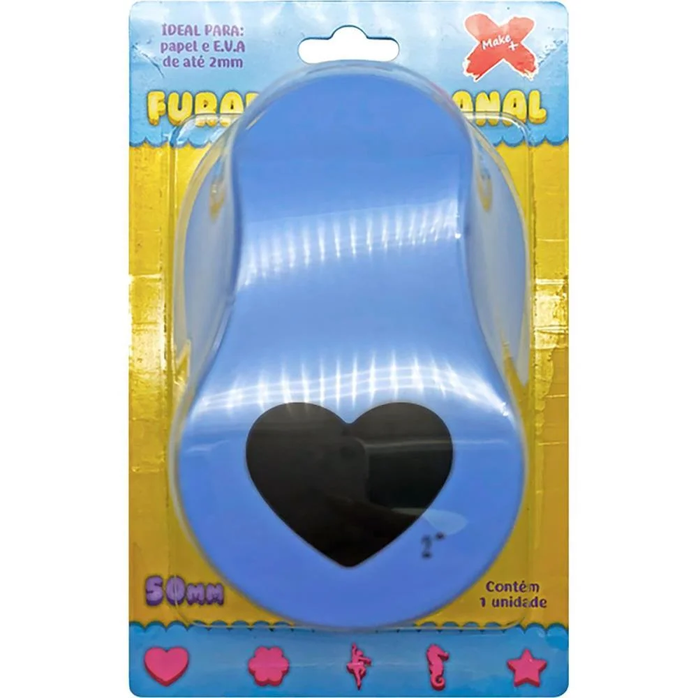 FURADOR PAPEL E EVA GIGANTE CORACAO 50MM MAKE+ (UNIDADE) - imagem 6
