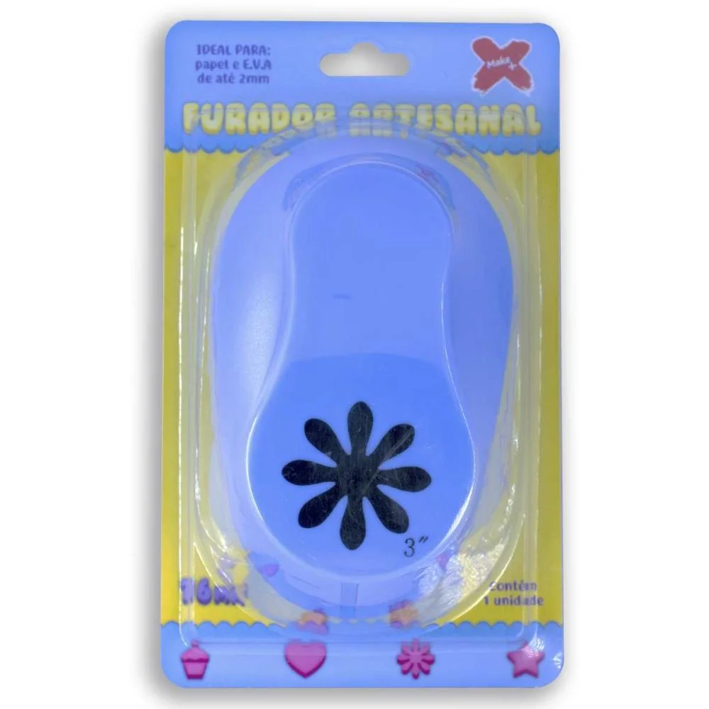 FURADOR PAPEL E EVA GIGANTE FLOR 76MM MAKE+ (UNIDADE) - imagem 2