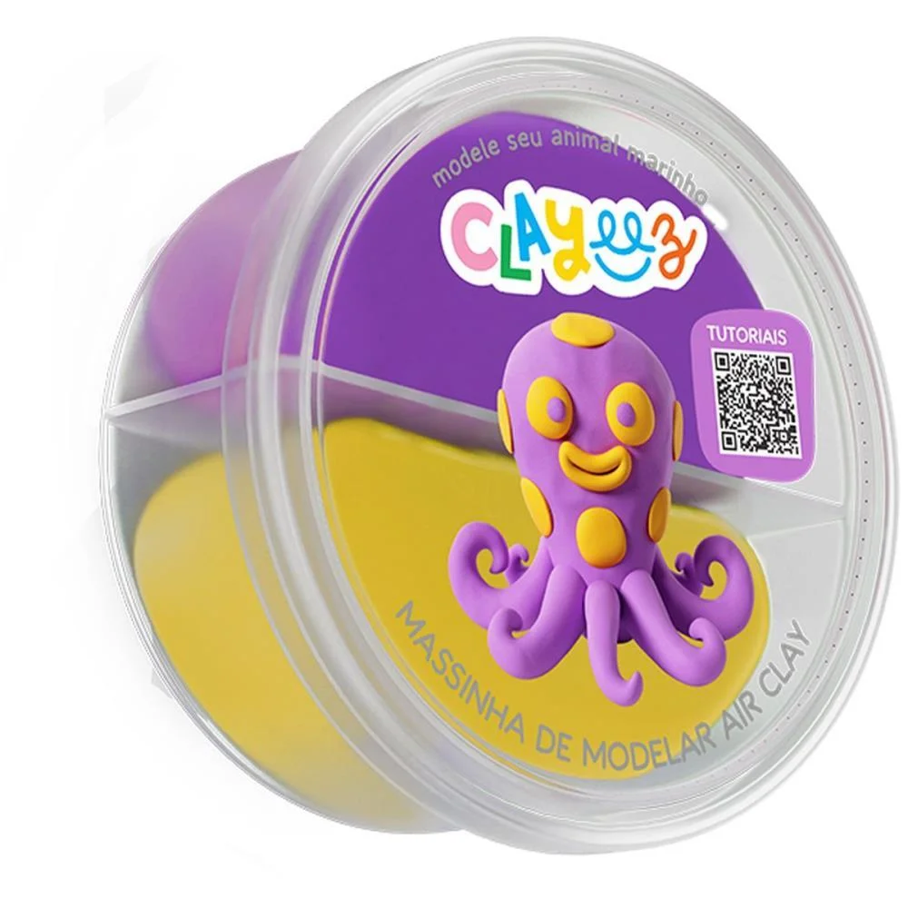 MASSA PARA MODELAR CRIATIVA CLAYEEZ ANIMAIS MARINHOS 12G(S DOCE BRINQUEDO (DP.C/18) - imagem 5