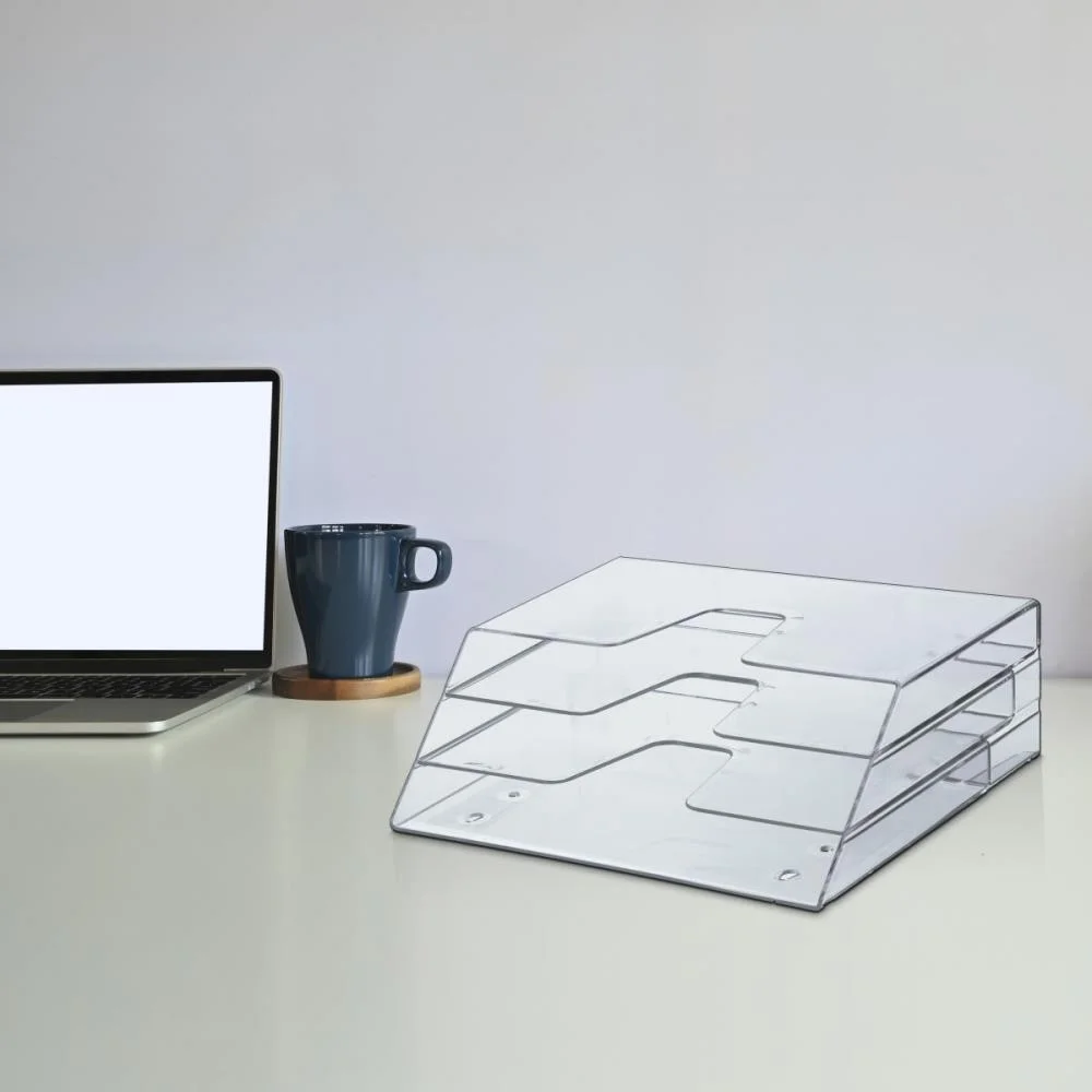 ORGANIZADOR DE ESCRITORIO EXPOSITOR TRIPLO HORIZ.CRISTAL ACRIMET (UNIDADE) - imagem 4