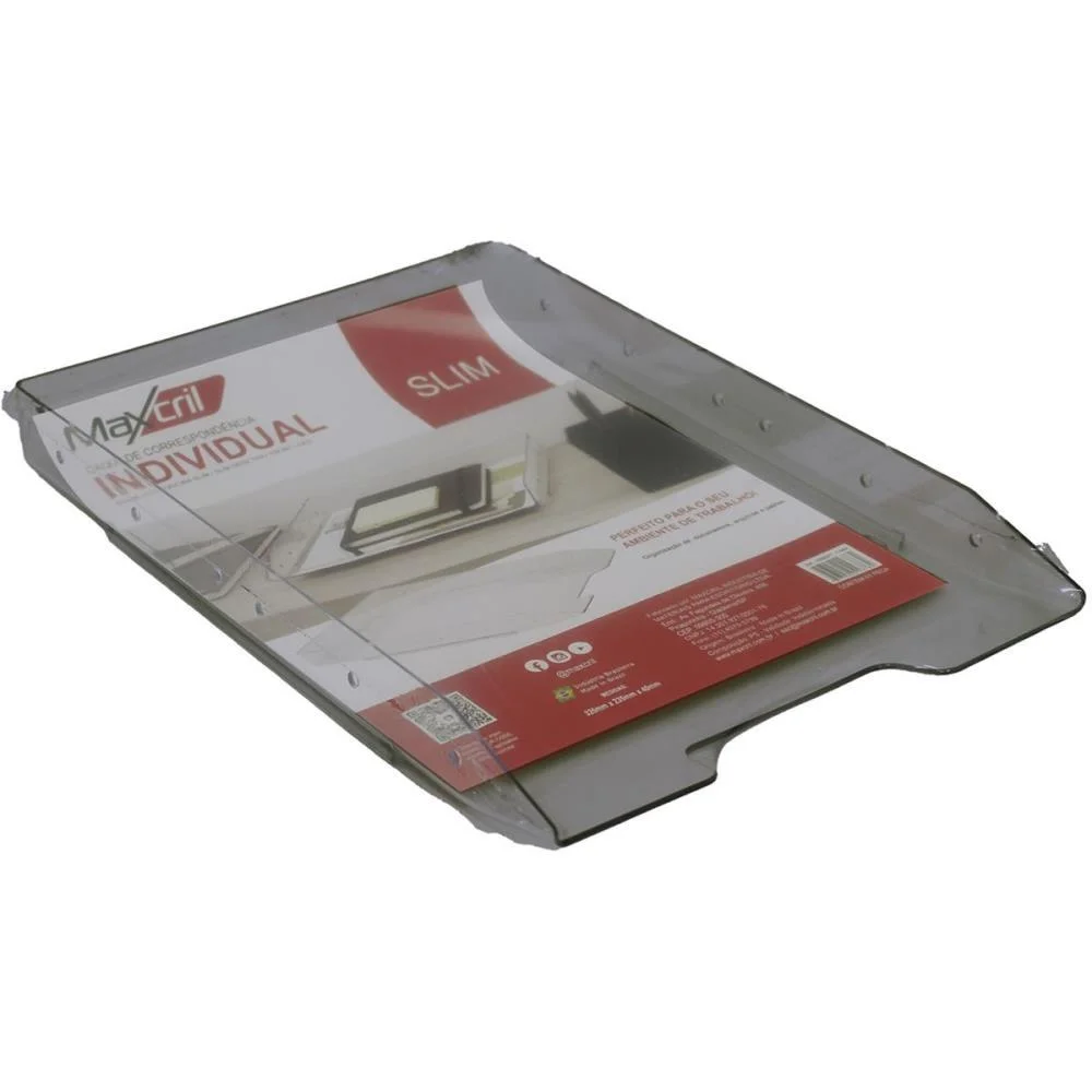 CAIXA CORRESPONDENCIA SIMPLES SLIM FUME SELADA MAXCRIL (UNIDADE) - imagem 6