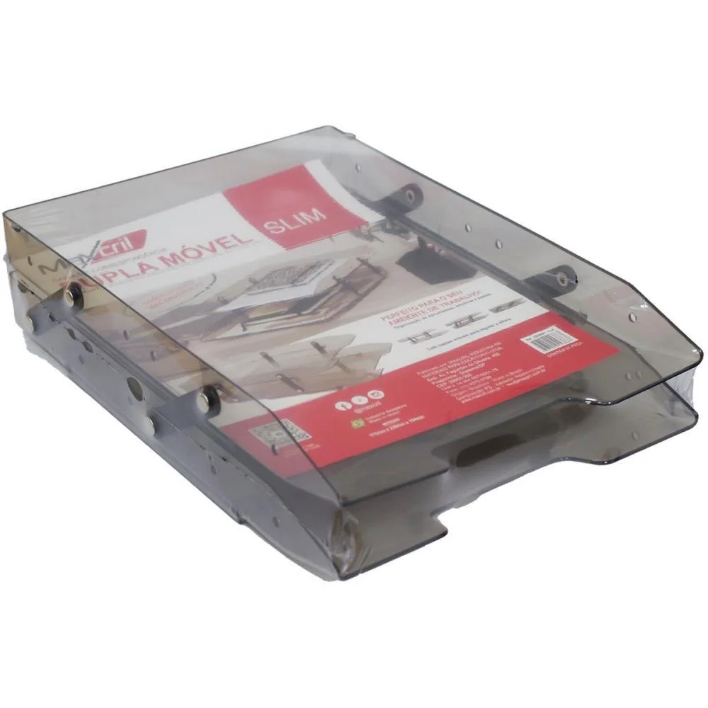 CAIXA CORRESPONDENCIA DUPLA SLIM MOVEL FUME SELADA MAXCRIL (UNIDADE) - imagem 7