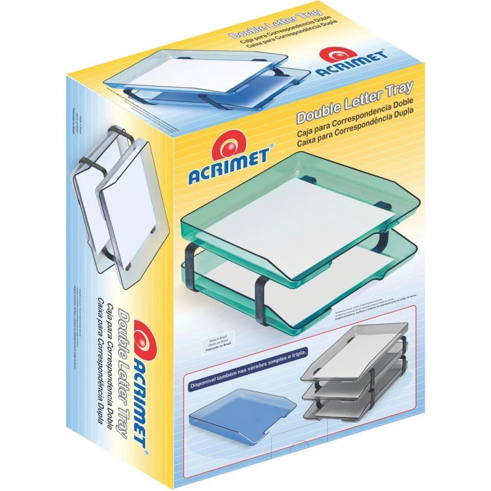 CAIXA CORRESPONDENCIA TRIPLA ACRILICA CLASSIC CRISTAL ACRIMET (UNIDADE) - imagem 4